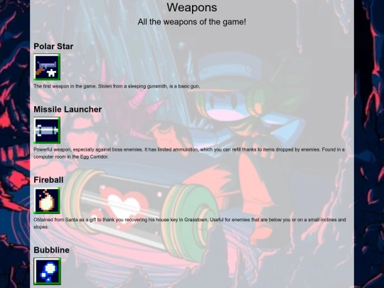 pages/weapons screenshot