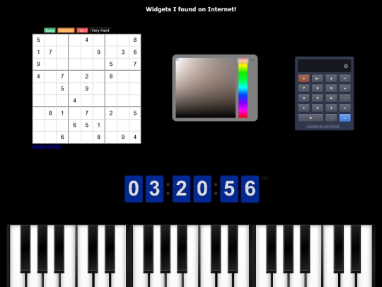 pages/widgets screenshot