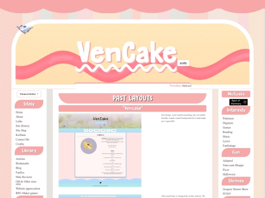 historyofsite screenshot