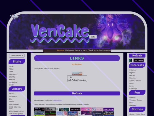links screenshot