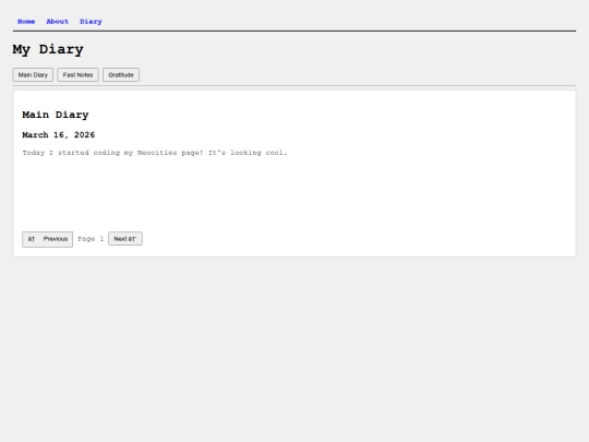 Diary screenshot
