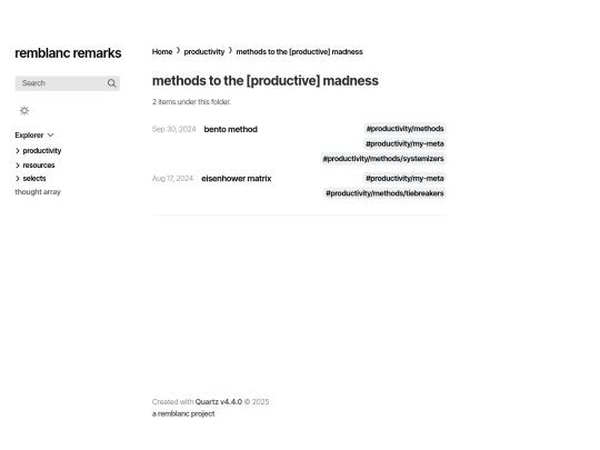 productivity/methods screenshot