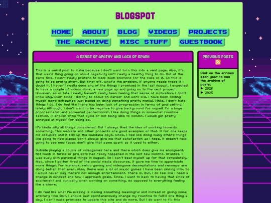 Blog screenshot