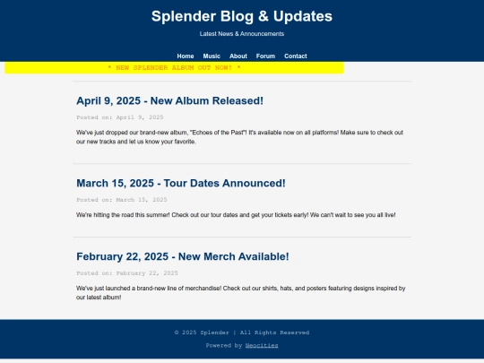 Blog screenshot