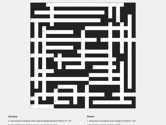 Crossword screenshot