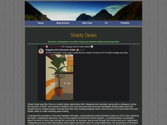 portfolio/rec-room-shady-deals screenshot