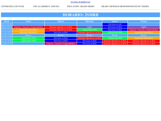 horario screenshot