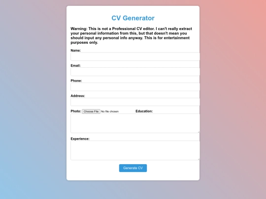 library/cvgenerator screenshot