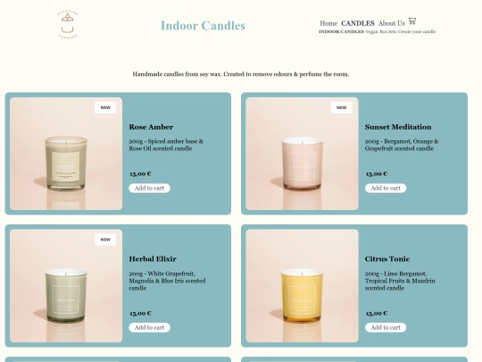 Candles - categories/homecandles screenshot