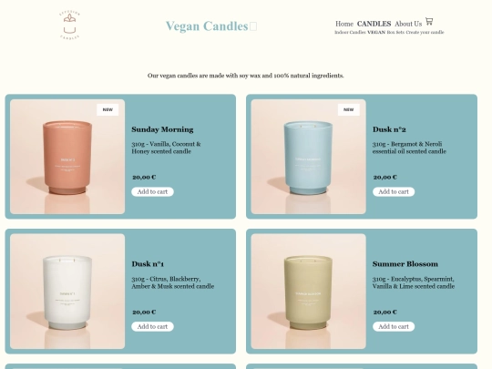 Candles - categories/vegancandles screenshot
