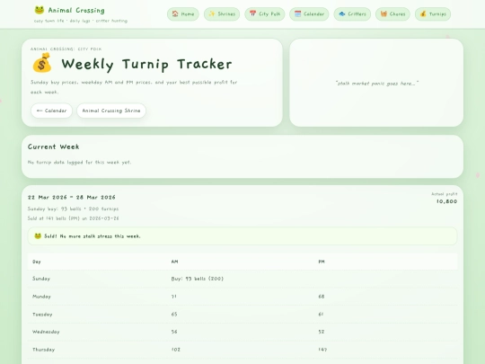 shrines/animalcrossing/cityfolk/turnips screenshot
