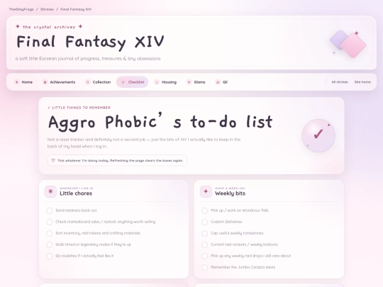 shrines/finalfantasyxiv/checklist screenshot