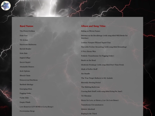 bandlist screenshot
