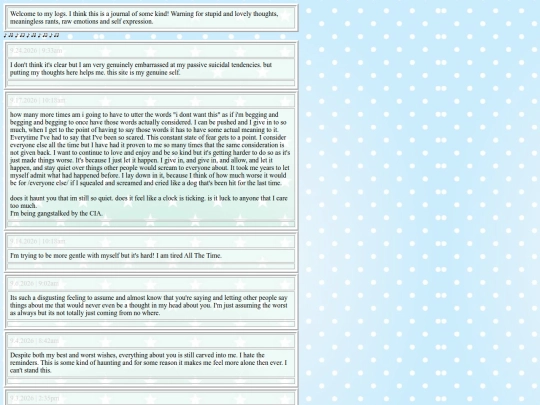 blog/logs screenshot