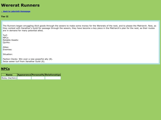 LabyrinthWiki/Factions/wererat-runners screenshot