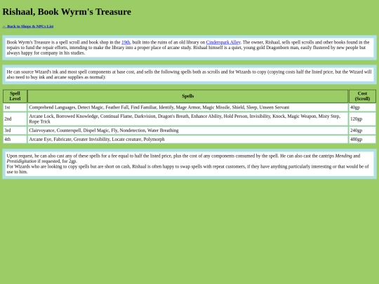 LabyrinthWiki/NPCsShops/rishaal-book-wyrms-treasure screenshot