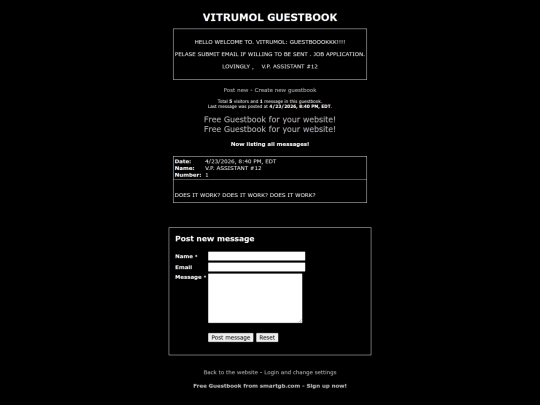guestbook screenshot