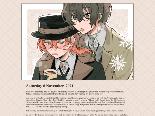 diary/november/bouquet screenshot