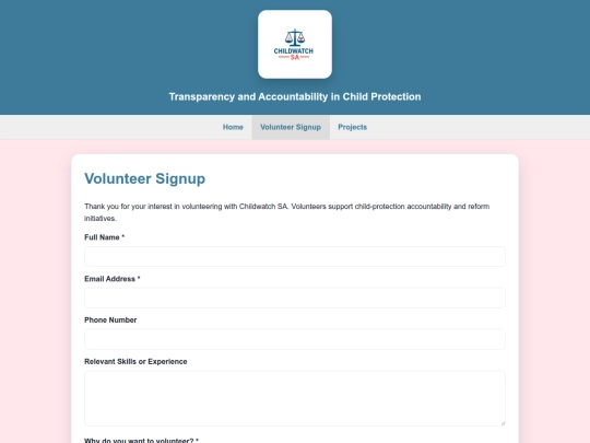 volunteer screenshot