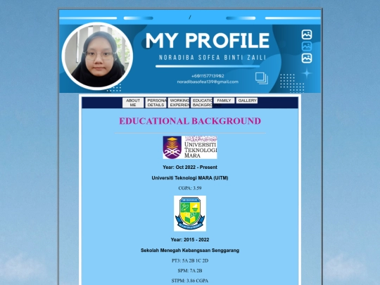 Educational Background screenshot