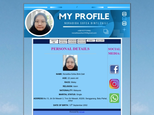 Personal Details screenshot