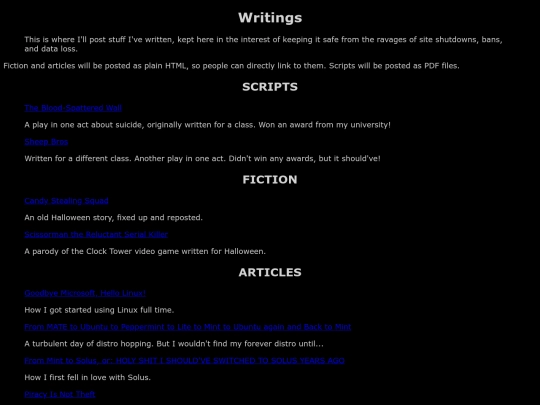 writing screenshot