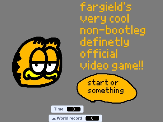 fargield's very cool non-bootleg definetly official video game!! screenshot