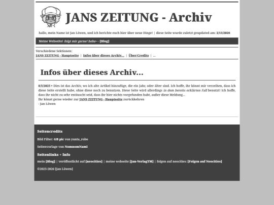 janzeitung/archiv screenshot