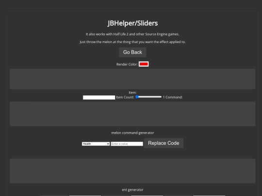 sliders screenshot
