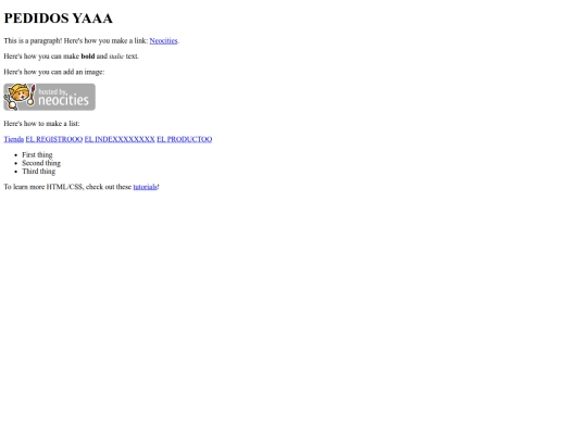 Raiz/tienda/pedido screenshot