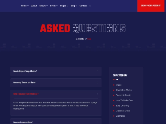 radio/faq screenshot