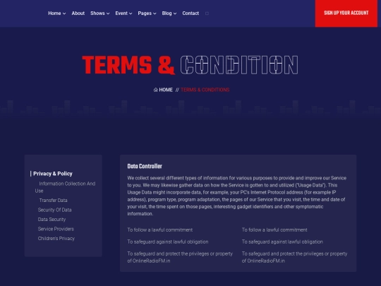 radio/terms-condition screenshot