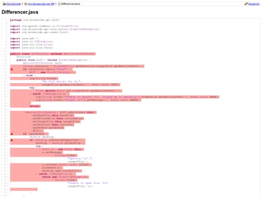 docascode/jacoco/4.0-stable/org.docascode.api.diff/Differencer.java screenshot
