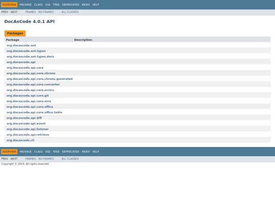 docascode/javadoc/4.0.1/overview-summary screenshot