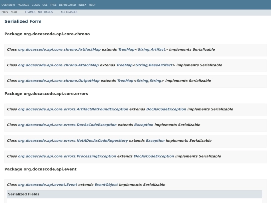 docascode/javadoc/58-pre-commit-and-post-commit-on-not-initialized-repository/serialized-form screenshot
