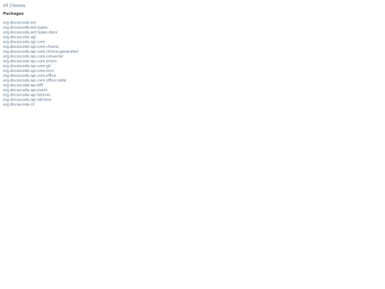 docascode/javadoc/master/overview-frame screenshot
