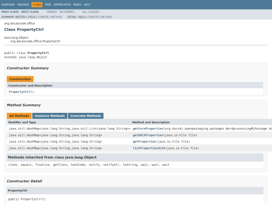 feature/publish/javadoc/org/docascode/office/PropertyCtrl screenshot