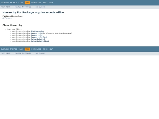 feature/publish/javadoc/org/docascode/office/package-tree screenshot