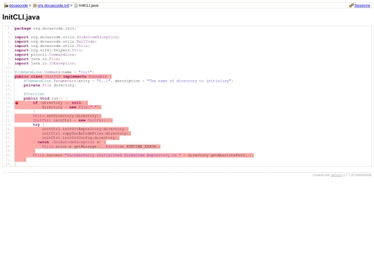 test-environment/v0.1/jacoco/org.docascode.init/InitCLI.java screenshot