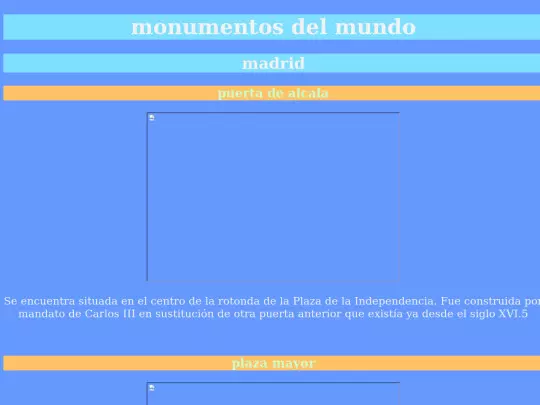 html monumentos e las ciudades/monumentos screenshot