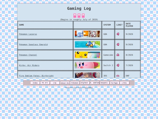 gamelog screenshot