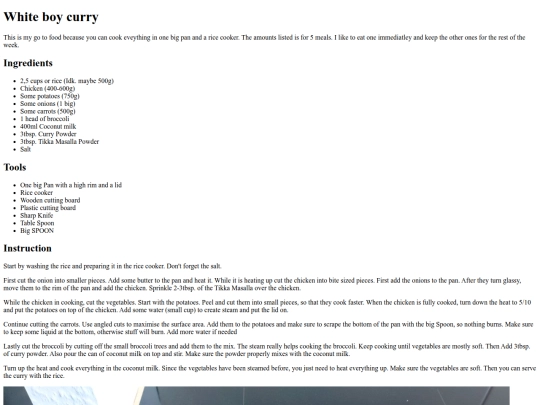 recipes/curry screenshot