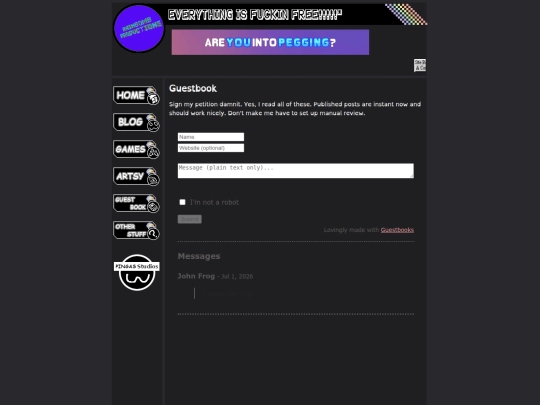 guestbook screenshot