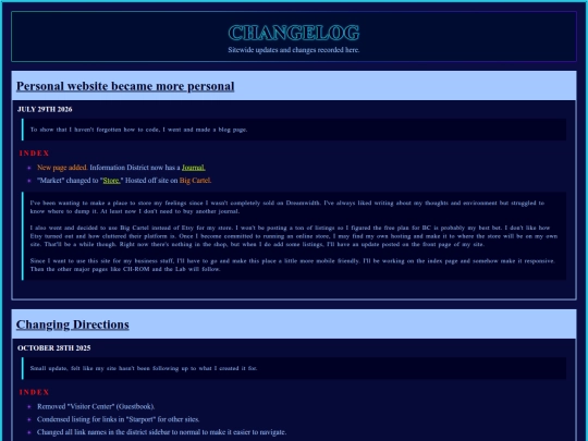 index/changelog screenshot