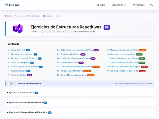 cursos/pe/ejercicios/ciclos screenshot