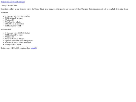 specs screenshot