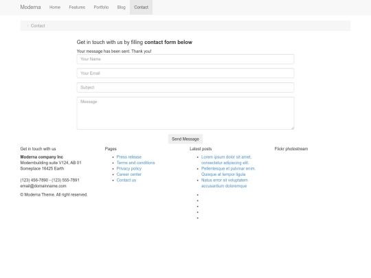 Moderna/contact screenshot