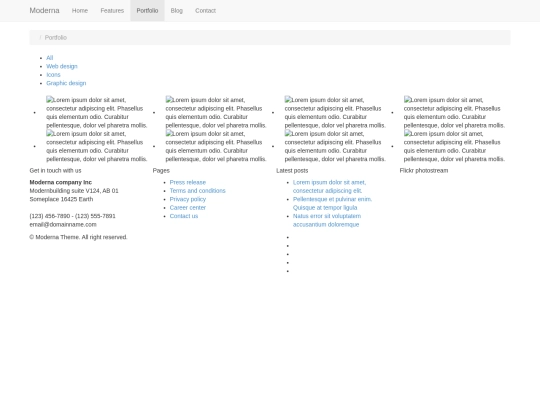 Moderna/portfolio screenshot