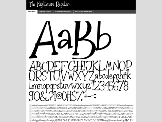 fonts/the-nightmare-font/the_nightmare-demo screenshot