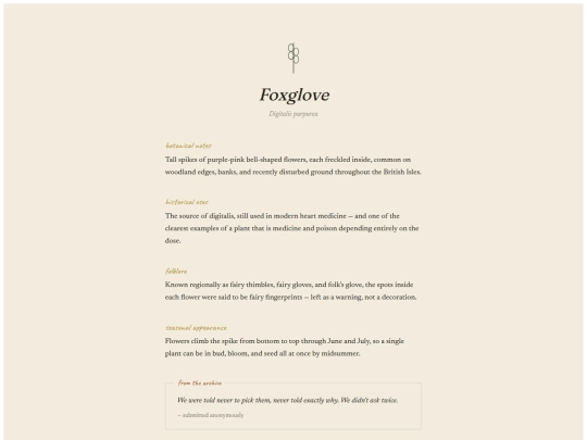 herbarium/foxglove screenshot